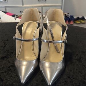 Marc Fisher Metallic Silver Heels